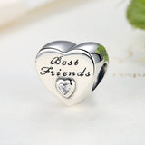 BEST FRIENDS BFF Love Heart Stone Charm