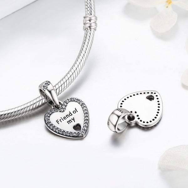 Friend of my heart hanging love Charm set of 2
