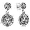 Silver Sterling Radiant Elegance Drop Sparkling Earrings