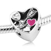 STRUCK BY LOVE PINK HEART CHARM fits pandora