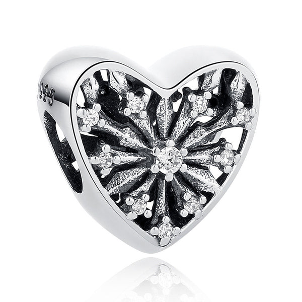 heart of winter ice crystal frosted charm