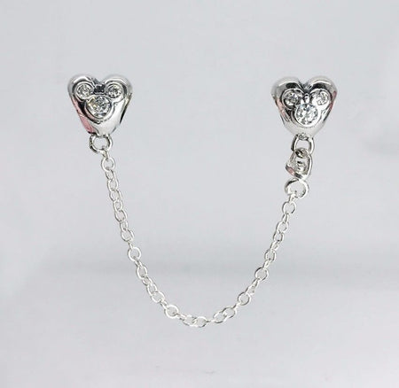 Silver Sterling Minnie Mouse Bow Safety Chain
