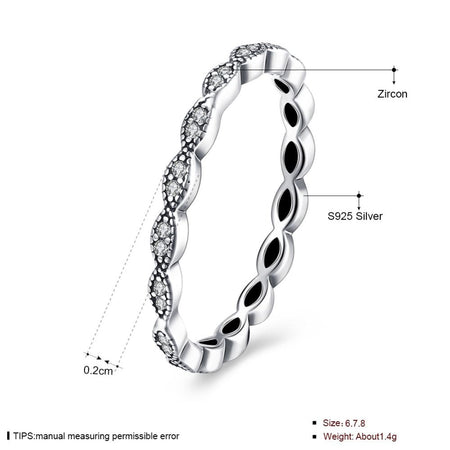 Sterling Silver Sparkling Radiant Timeless Elegance CZ European Ring