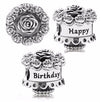 Happy Birthday Rose Cake Celebration charm fits pandora