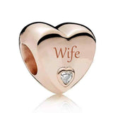 ROSE GOLD wife Love Heart Charm