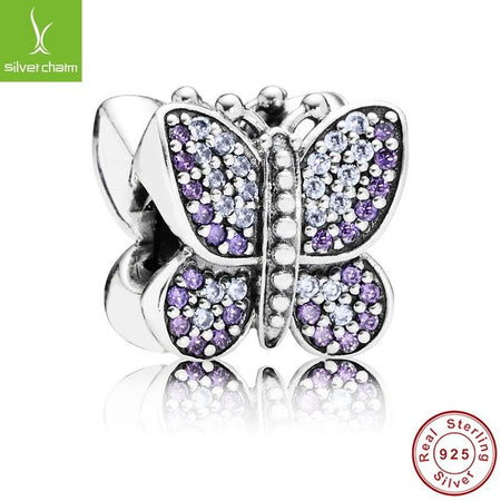 925 Silver sparkling daisy multi pave flower CLIP charm Fit Reflexions bracelet