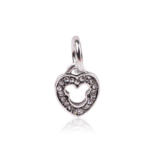 Silver Plated Disney Mickey Mouse Stone Pendant Charm