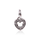 Silver Plated Disney Mickey Mouse Stone Pendant Charm