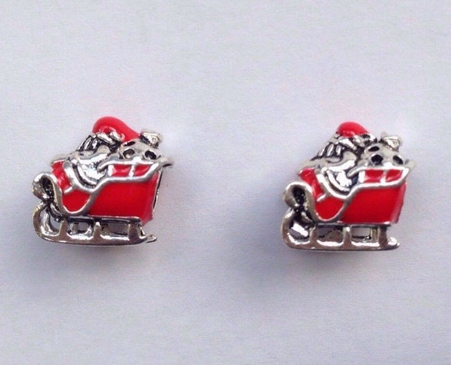 Red Sleighing Santa Claus father Merry Christmas xmas Charm