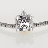 Silver Plated Princess Castle Gold Crown Charm