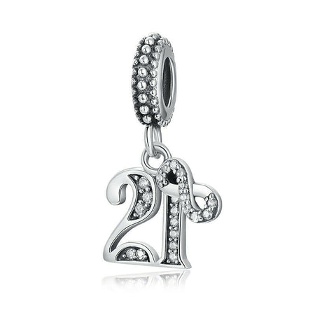 925 Silver 18 Years  Of Love Number Pendant Charm