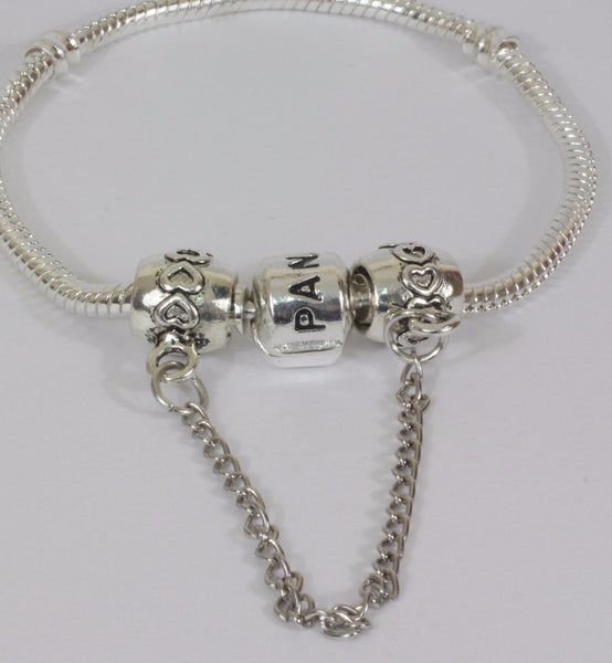 Silver Plated love pattern safety chain