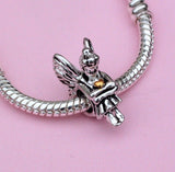 Pixie Fairy angel wings gold heart Charm