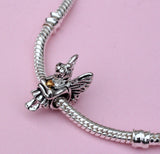 Pixie Fairy angel wings gold heart Charm