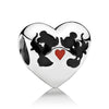 925 Silver Sterling mickey minnie kissing charm