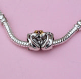 Silver Plated Love twin Swan Embrace Charm fits pandora 