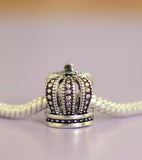 Silver Plated royal crown Charm fits pandora bracelets
