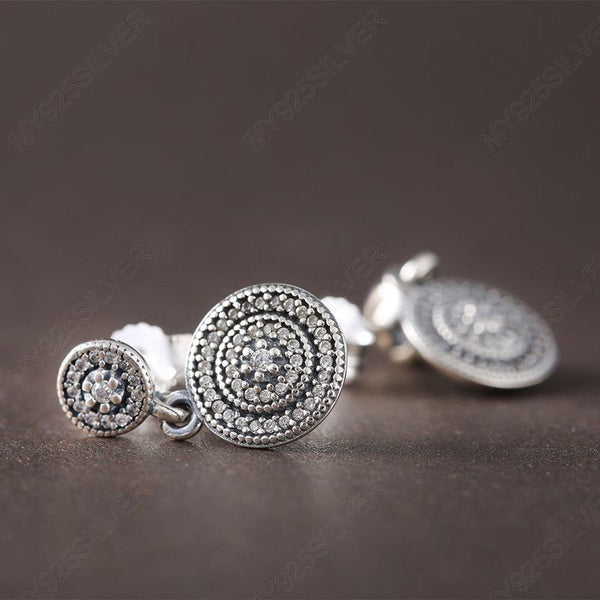 Silver Sterling Radiant Elegance Drop Sparkling Earrings