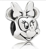 Silver Plated Minnie Mickey Mouse Figure Picture Portrait Charm