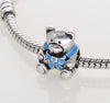 Silver Plated Teddy Bear baby girl/boy Newborn bow scarf Charm