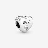 Sterling Silver Dad Love Heart Charm