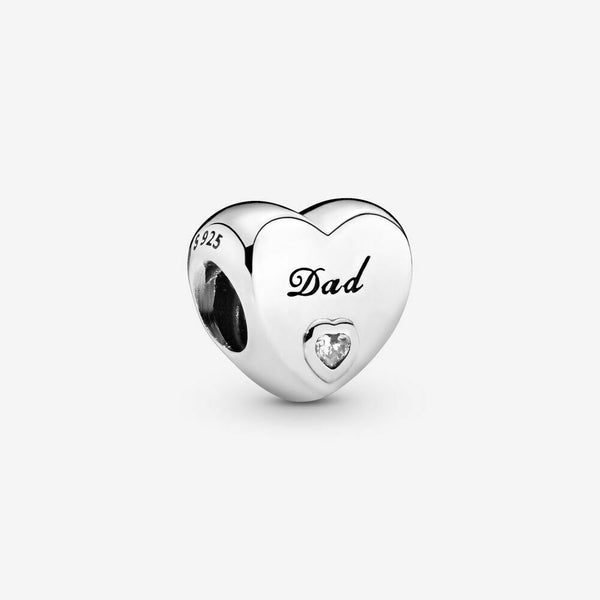 Sterling Silver Dad Love Heart Charm