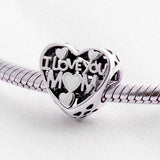 Silver Sterling I love you mom mum heart Charm Mother's Day Special