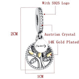 Silver sterling gold Family Heritage Tree Pendant Charm