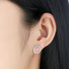 Silver Sterling Dazzling FOREVER ROUND Earrings