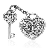 Silver Sterling Lock of Love Key pendant Charm for pandora bracelets