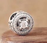Silver Sterling Vintage Allure Stone Charm