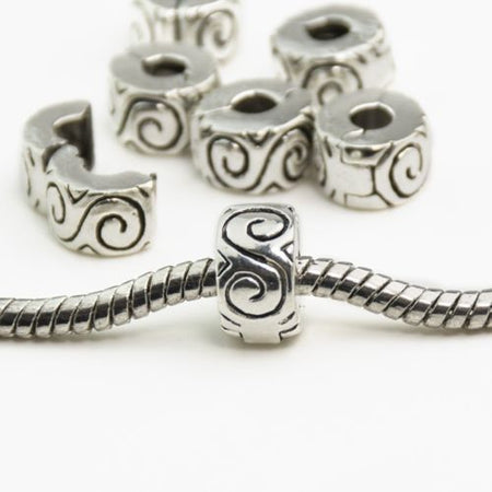 Silver Plated BEAD SPACER Clip Stopper Charm Fits European brand bracelet