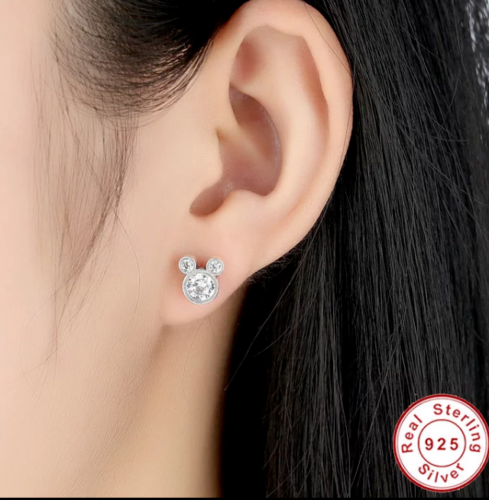 Silver Sterling Dazzling Mickey Mouse Earrings supersterling