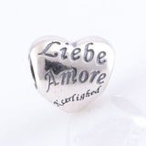 WORDS OF LOVE Amour Amor Heart Charm
