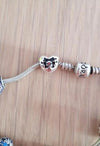 Silver Sterling Mickey Minnie Mouse kiss red heart Love Charm