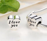 Silver Sterling Words of Love I love you heart Charm