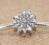 snowflake ice floral crystal charm cubic zirconia fits pandora