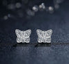 Silver Sterling Sparkling Dazzling Butterfly Earrings