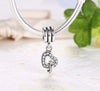 Interlocking Twin Entwined Heart Pendant Charm fits pandora bracelets