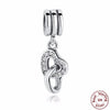 Interlocking Twin Entwined Heart Pendant Charm