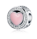 Silver Sterling PINK WONDERFUL LOVE CHARM for pandora