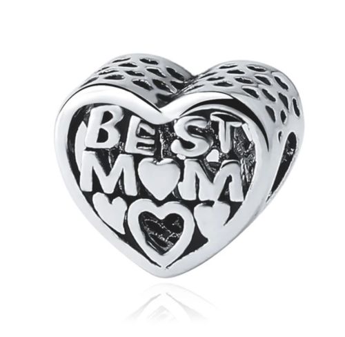 Silver Plated Best Mom Mum Mother's Day Charm