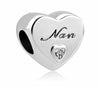 Silver Plated Grand mother Grandma NAN Heart Charm