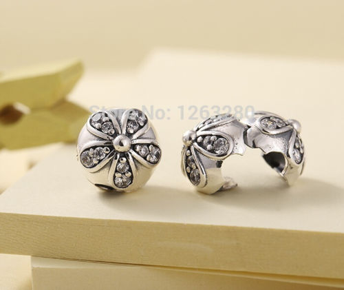 Silver Sterling Dazzling Daisies Stopper Clip
