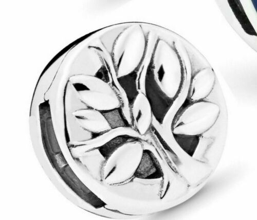 925 Silver Family Tree Of Life leaves Clip Charm Fits Reflexions bracelets