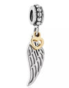 silver plated love guidance angel Feather Wing charm fits pandora
