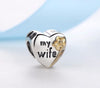 My Wife love Heart Gold Daisy Charm