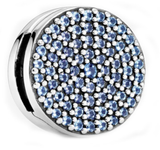 925 Silver Sparkling Dazzling Pave Blue Clip Charm Fits Reflexions bracelets