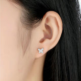 Silver Sterling Sparkling Petite Butterfly Earrings