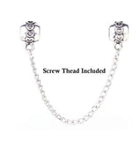 hearts patterned safety chain for pandora barcelets